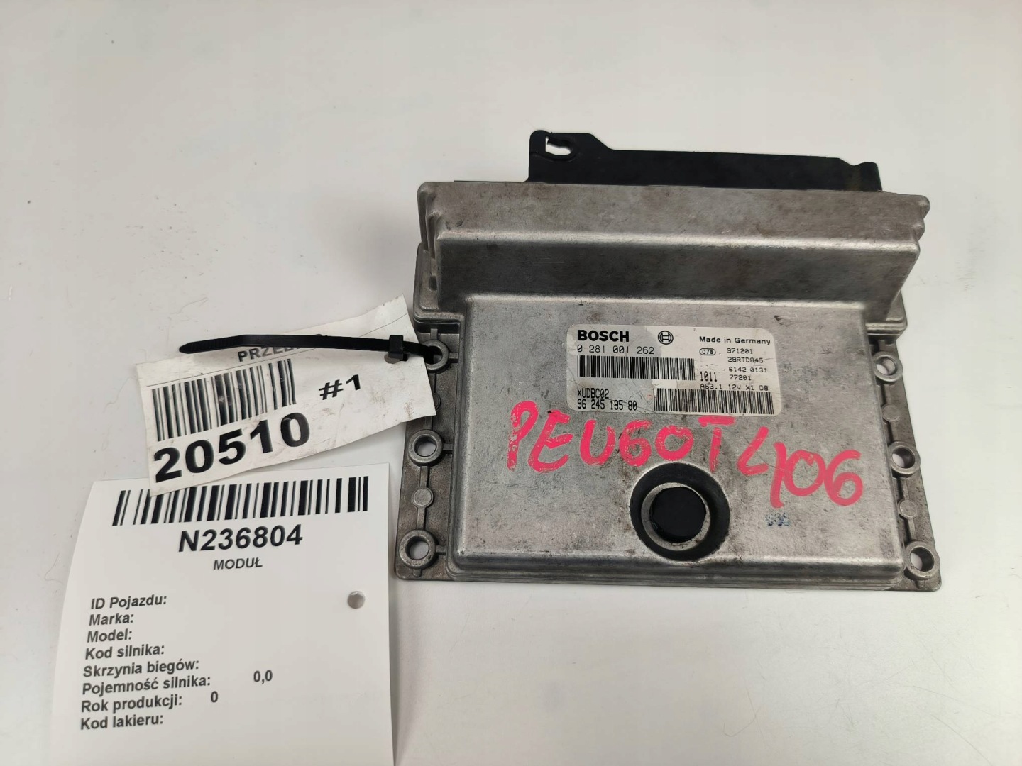 computer Motore ECU 0281001262 1.9 TD PEUGEOT 406