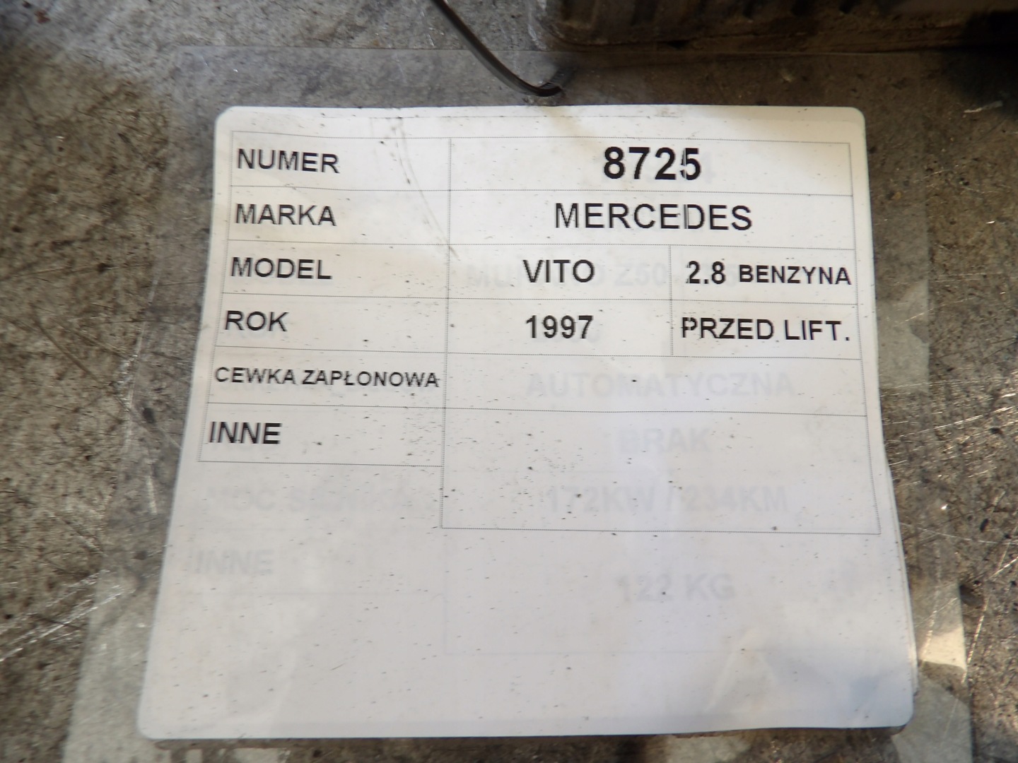 Mercedes Vito coil ignition 2,8B
