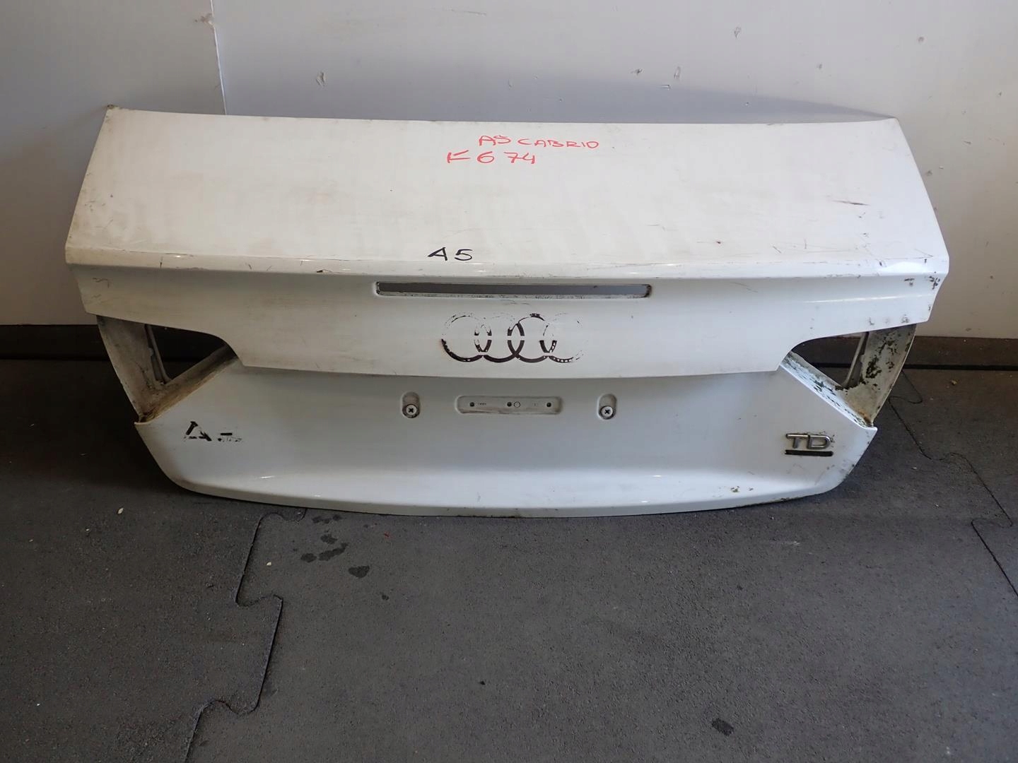 trunk door AUDI A5 CABRIO 2008-2016 8T