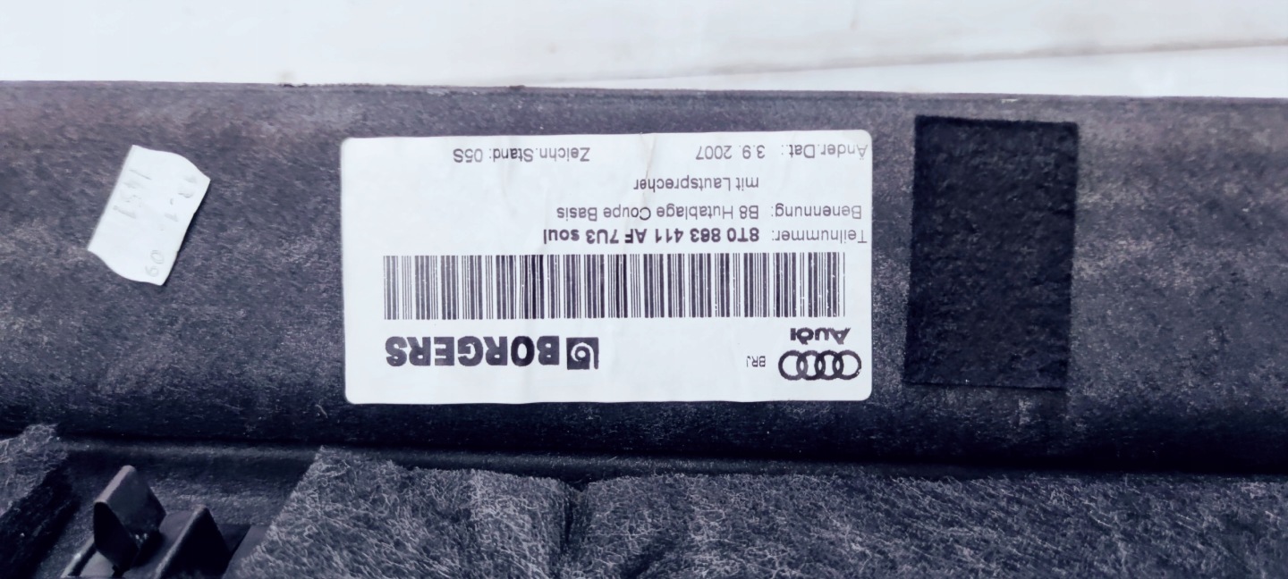 ABDECKUNG, HUTABLAGE HINTEN HECK AUDI A5 8T COUPE 8T0863411AF