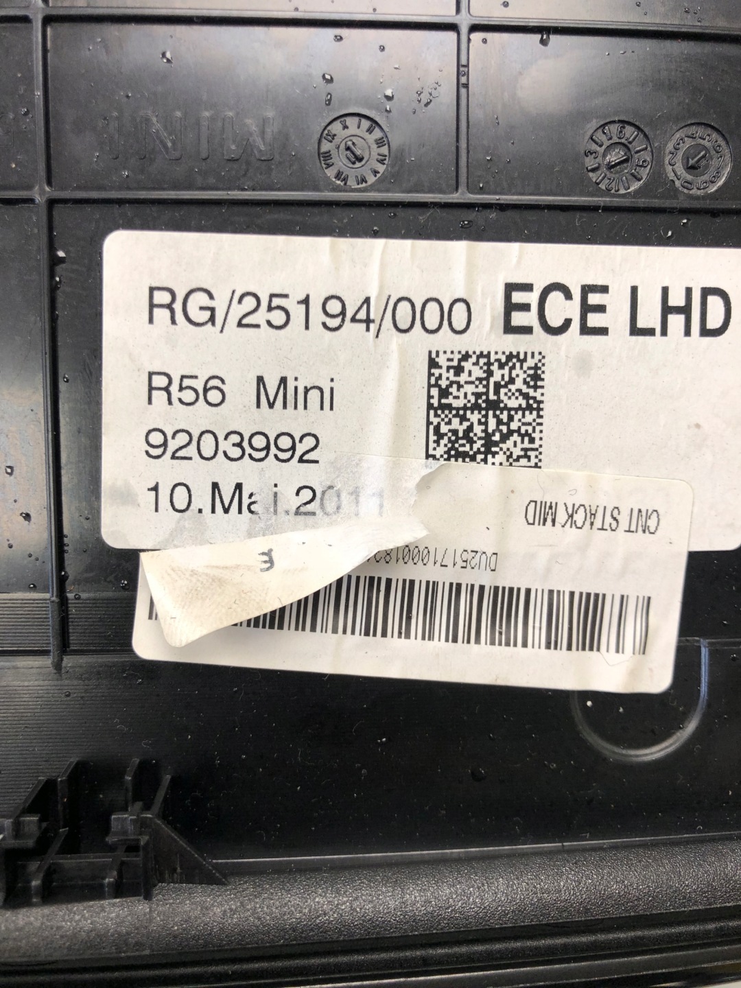 CASSETTO PORTAOGGETTI consolle MINI R55 9203992