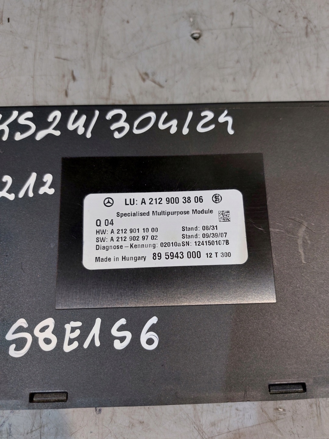 Unité commande confort MERCEDES W212