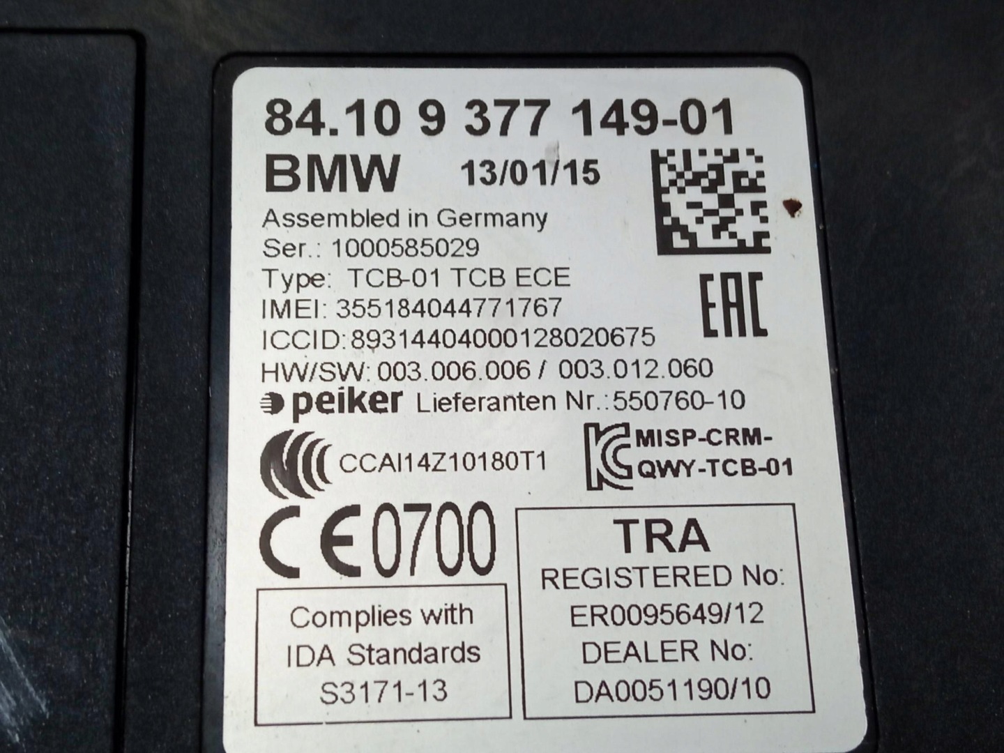 modulo 9377149 Bmw Seria 1 II (2011-2019 ) F20/21
