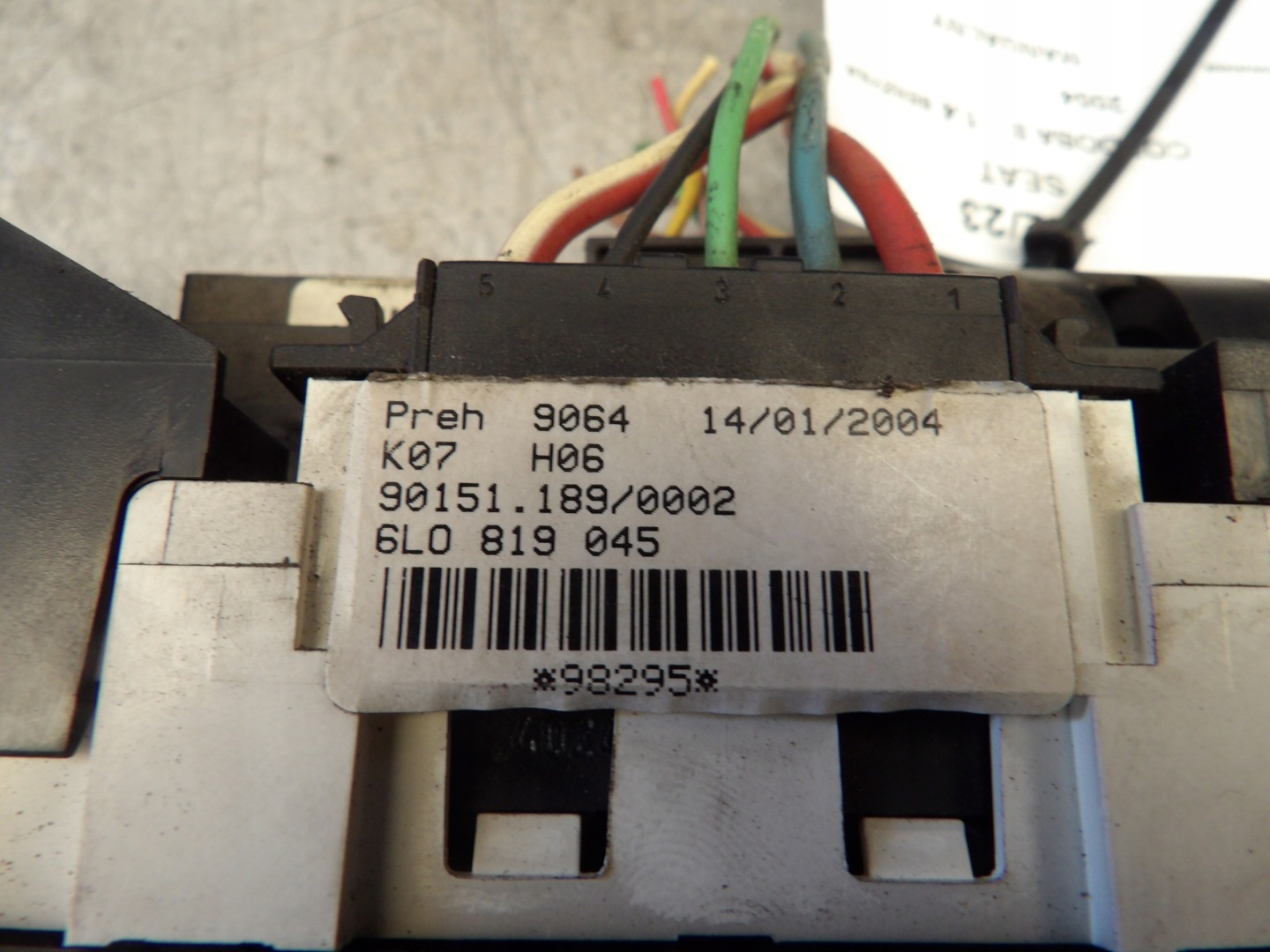 PANEL BOCCHETTE SEAT CORDOBA II 6L0819045