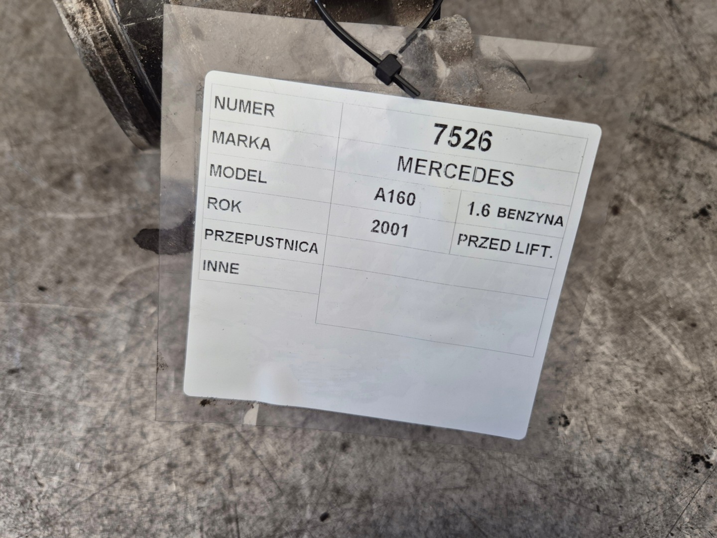 Mercedes A160 1,6 throttle flap