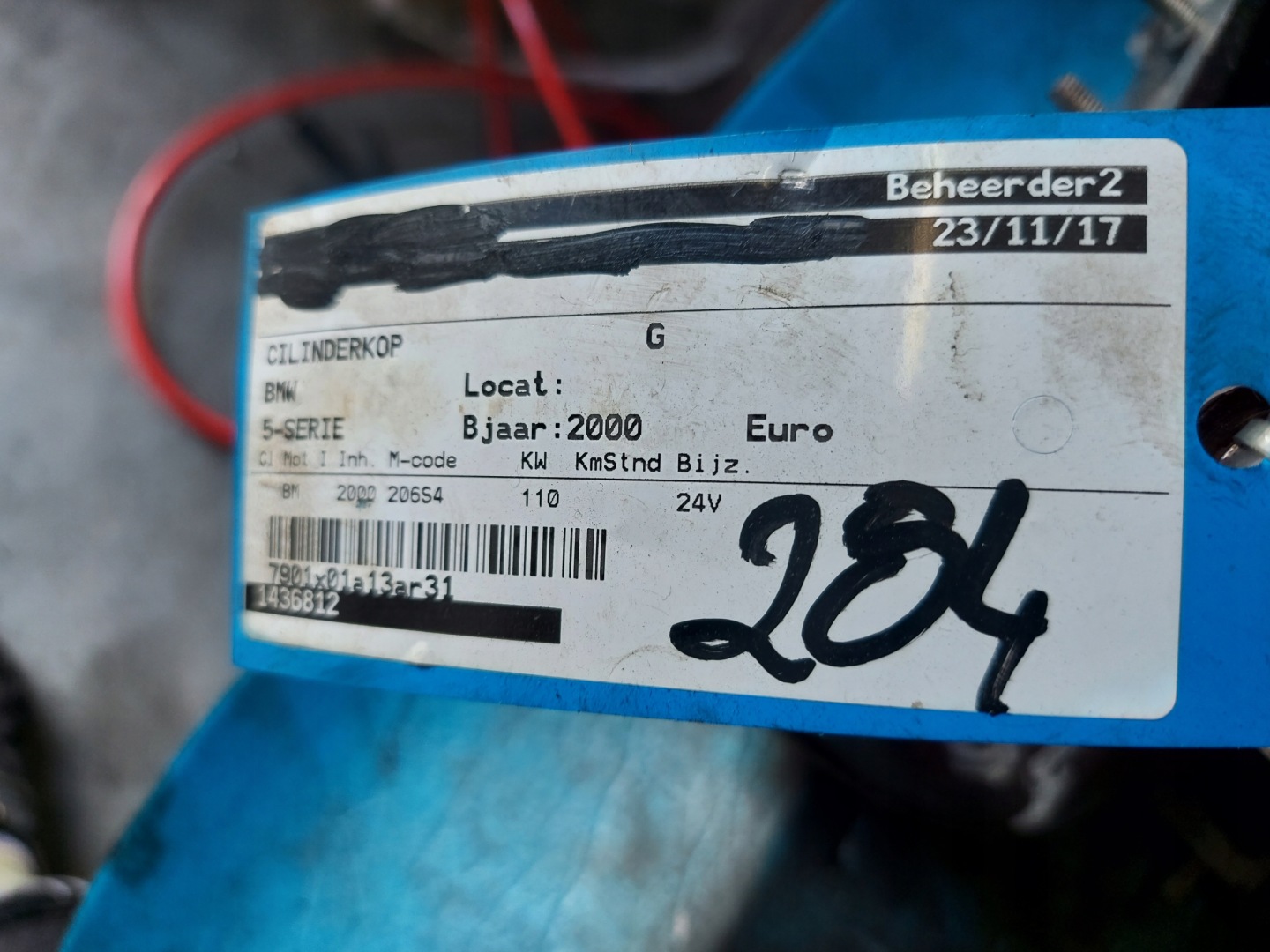 TESTATA BMW 5 E39 2.0 R6 206S4