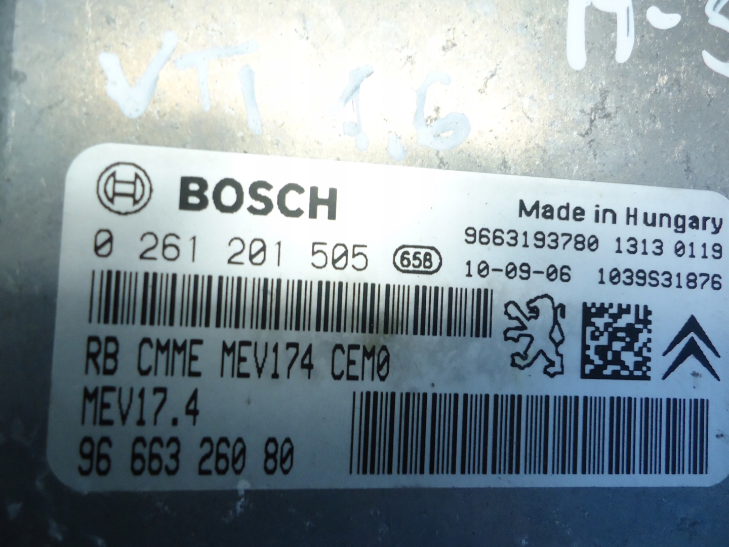 PEUGEOT MINI 1.6VTI 5FW computer 9666326080 0261201505
