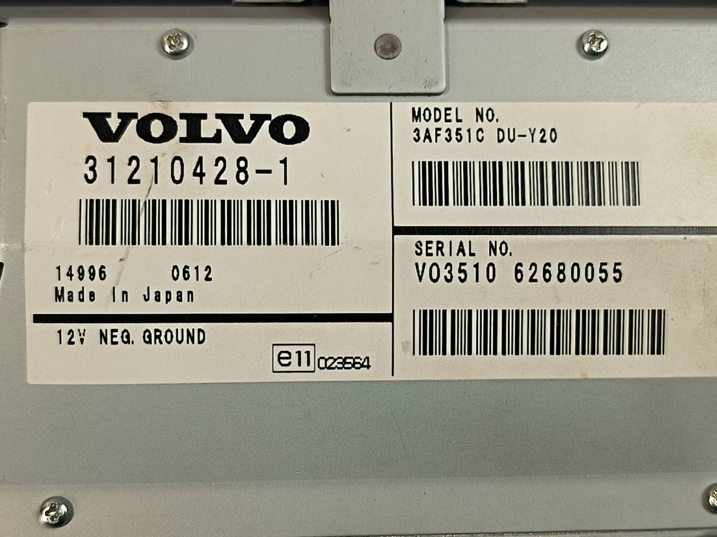 display PANEL 31210428-1 VOLVO S80 II