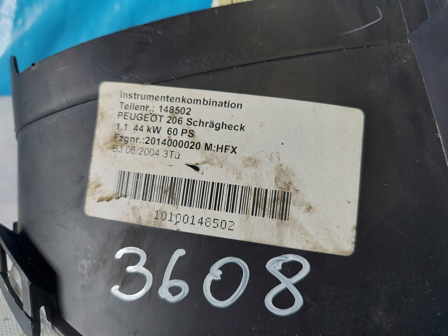 dials clock PEUGEOT 206 1.1 B 9656696380
