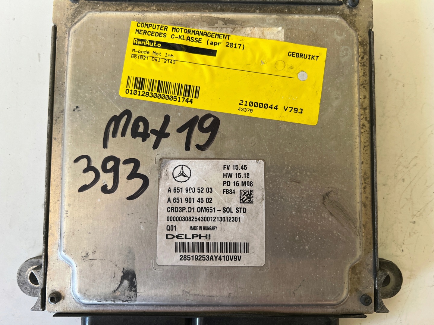 MERCEDES C W205 A6519005203 A6519014502 661921 2.2 CDI Computer ECU