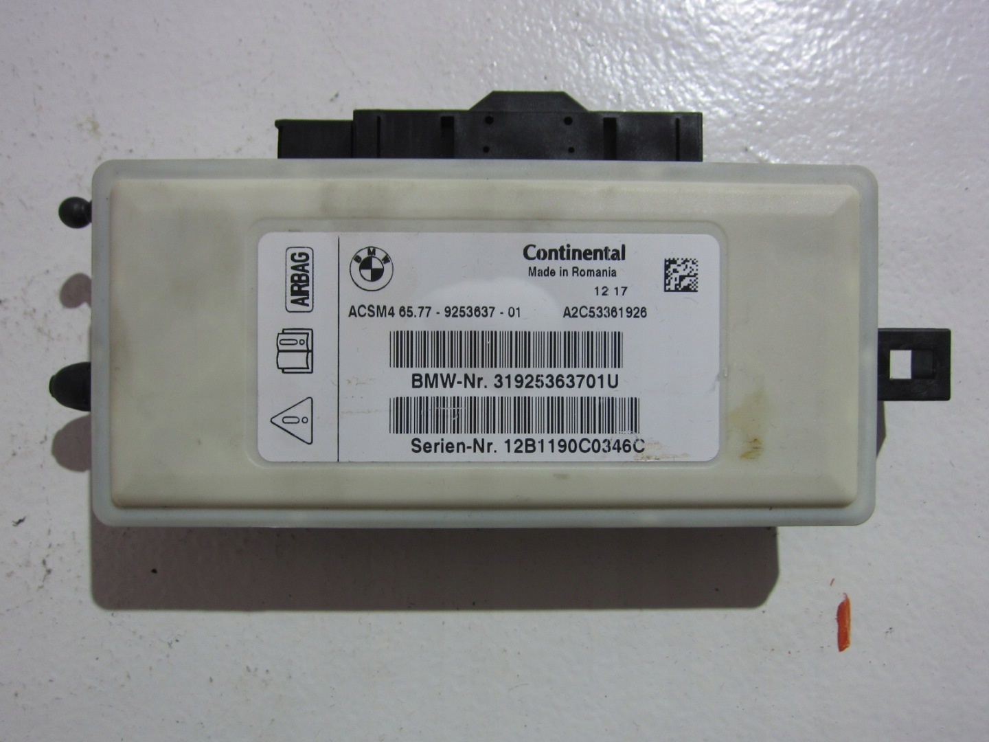 BMW F10 528 N20 module control unit ARIBAG 9253637
