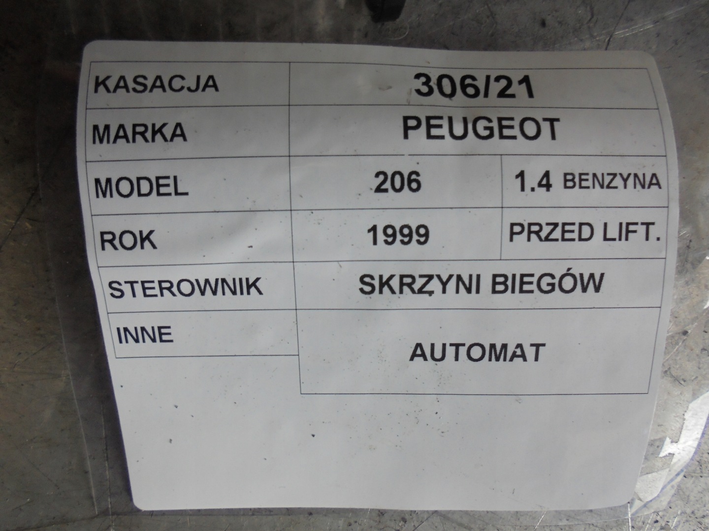 control unit gearboxes Peugeot 206 1,4B S108518010