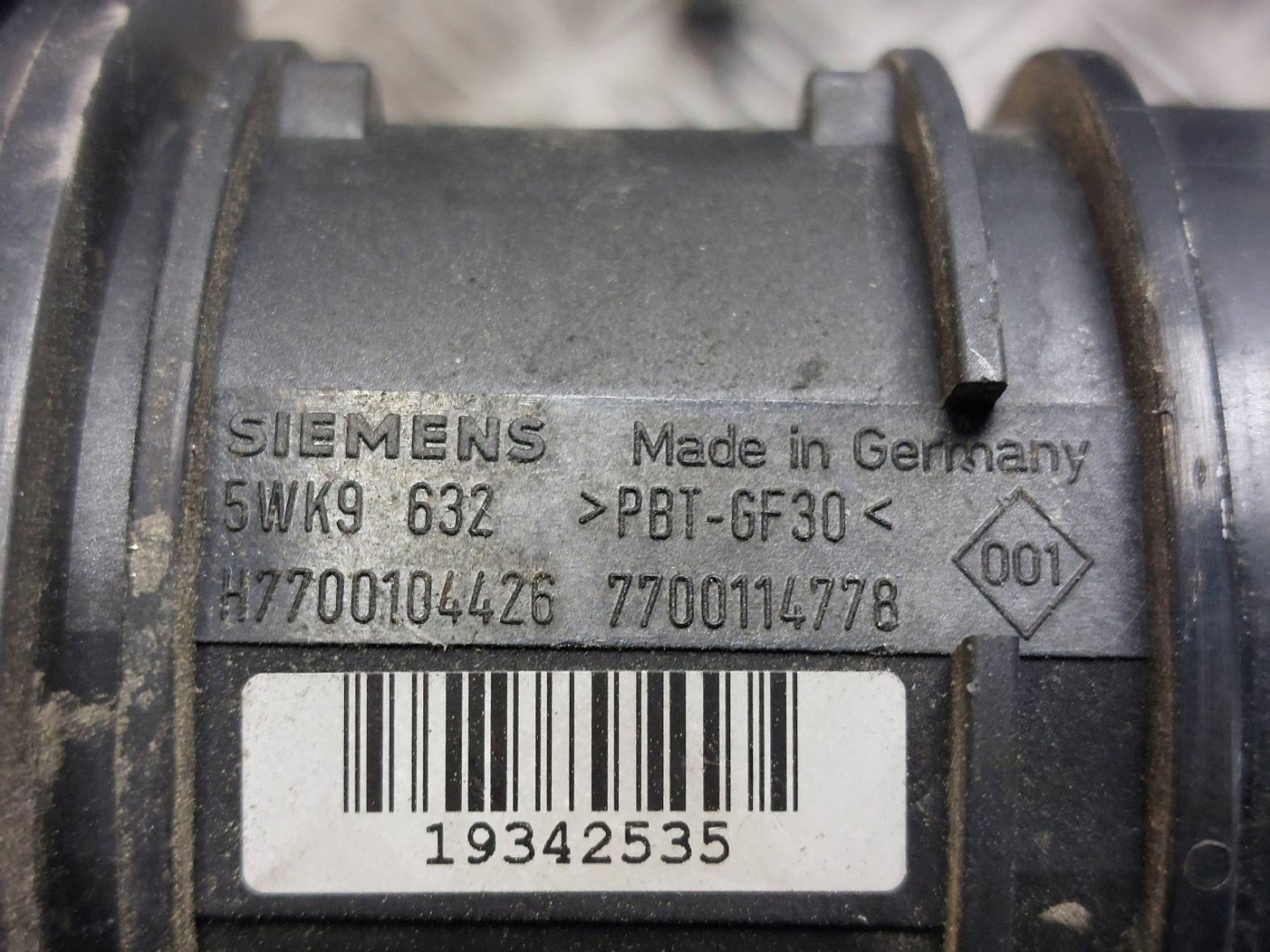 Gehäuse filter luft + Luftmassenmesser VOLVO V40 und LIFT 7700104426