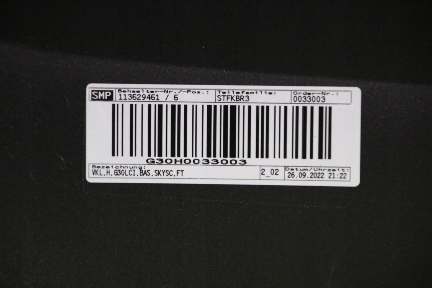 BMW G30 LCI bumper rear part rear 6xPDC colour C4W