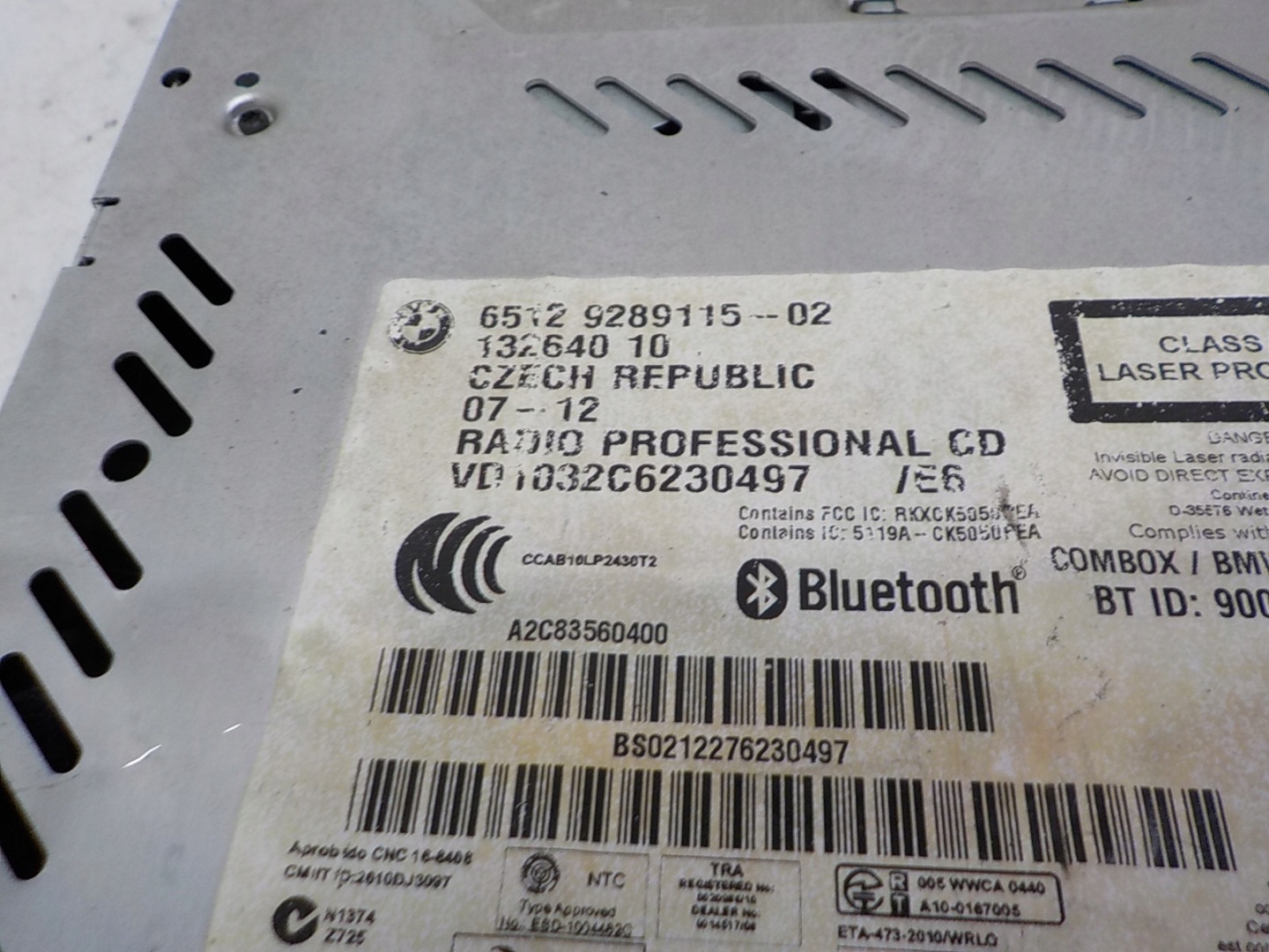 BMW X1 (E84) RADIO Fabrique BLUETOOTH 9289115