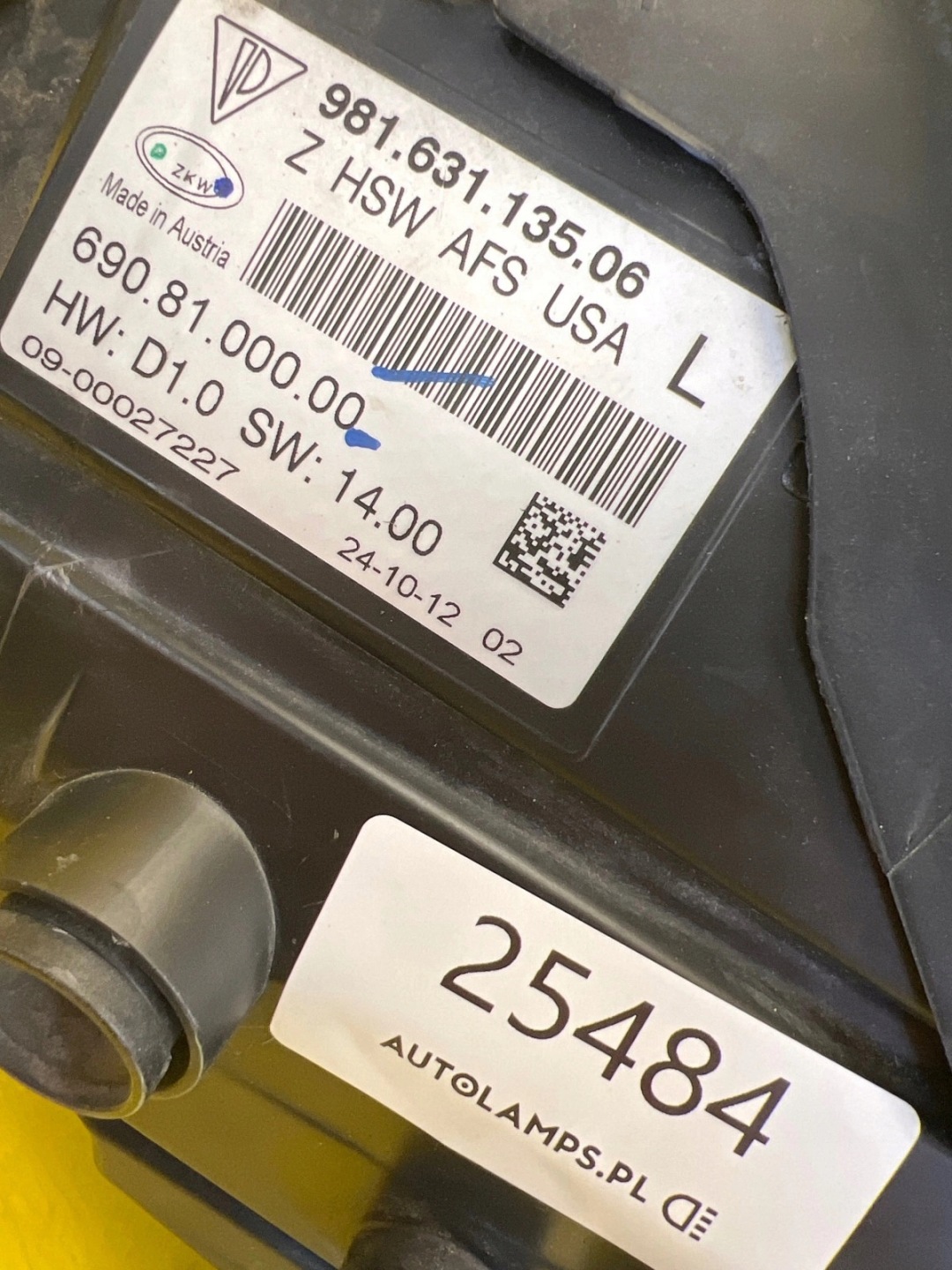 light left Porsche Boxster Cayman 981 Xenon 98163113506