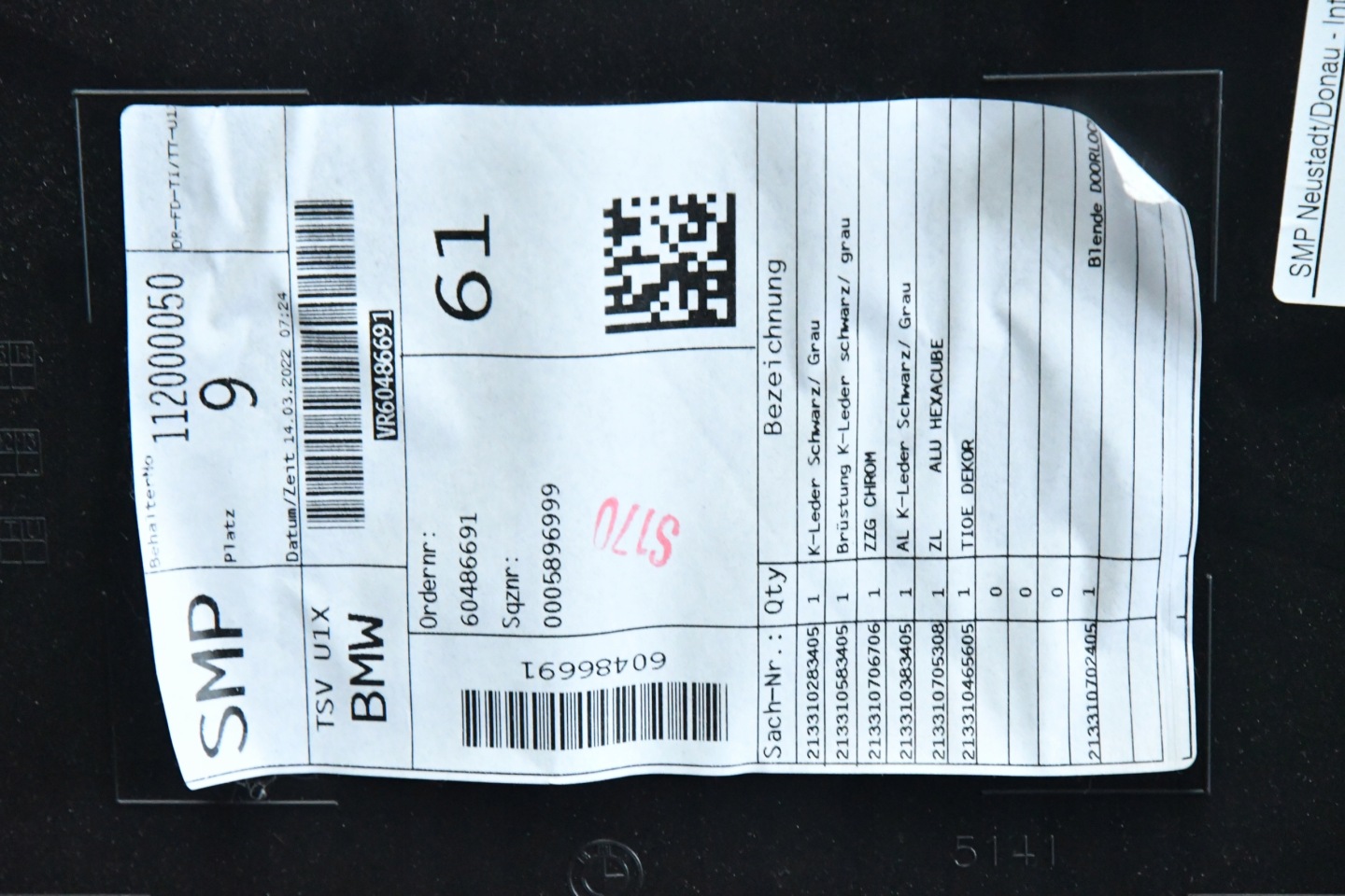 upholstery door right front side door BMW X2 U10