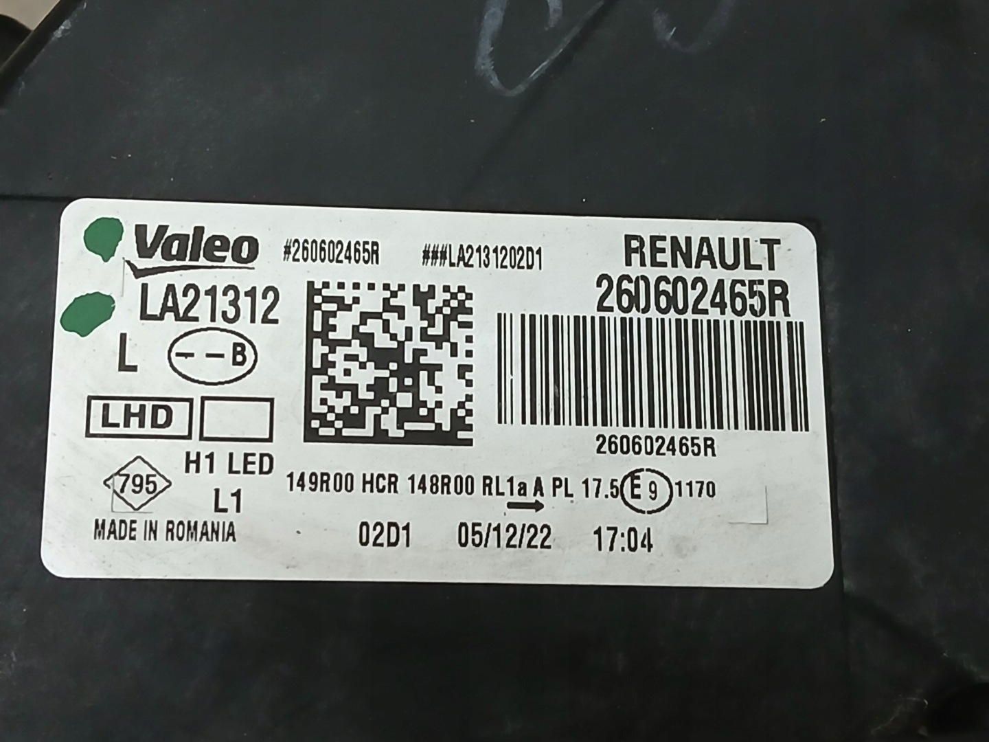 light front left DACIA DUSTER II 2 LIFT 21- LED 260602465R