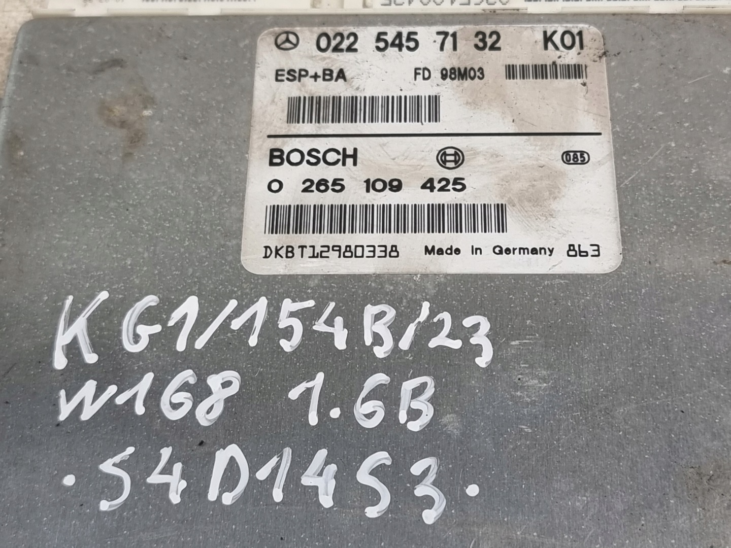 module control unit ESP OE 0225457132 MERCEDES A KLASA W168 1.6B