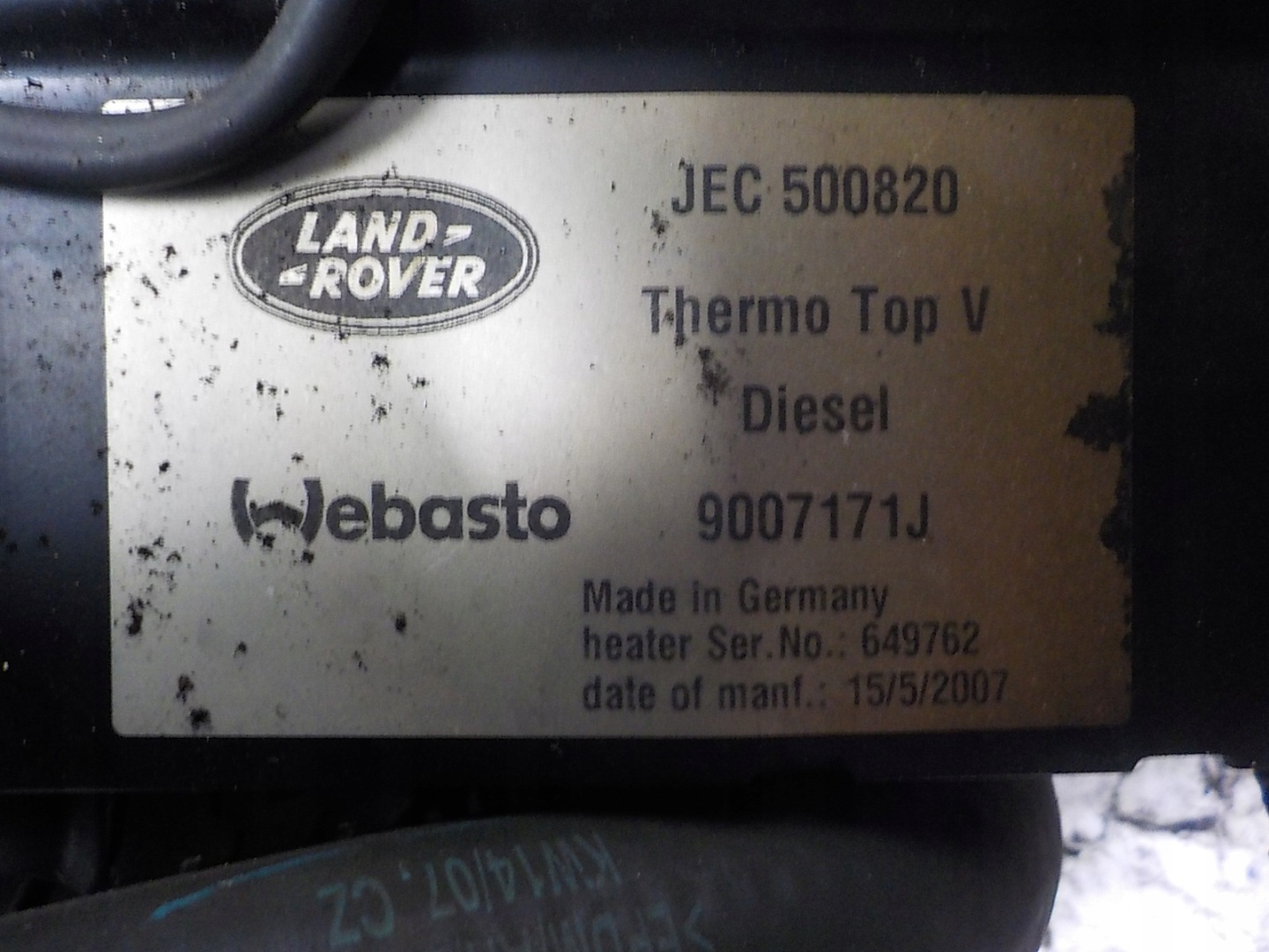 RANGE ROVER SPORT L320 webasto WEBASTO JEC500820 9007171J