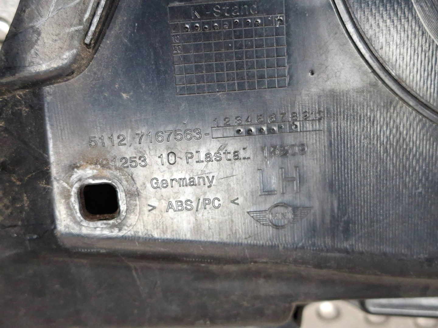 bumper bracket rear part left MINI COOPER R55 CLUBMAN 06- 7167563