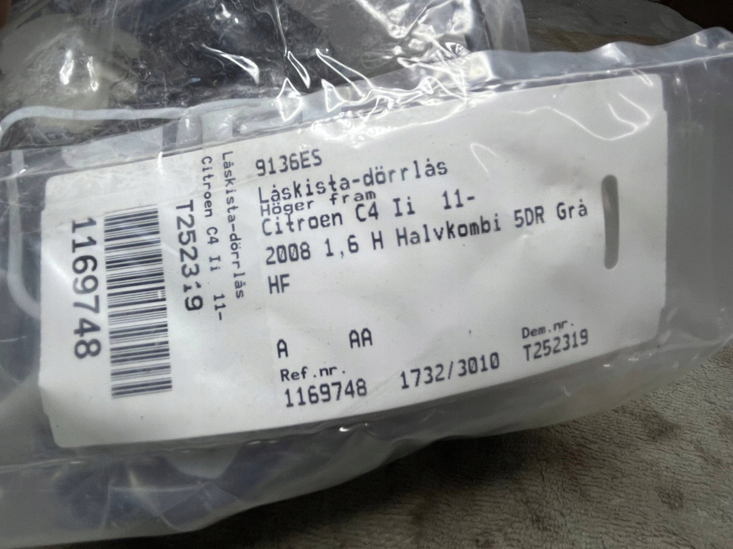 lock right front Citroen C4 9136ES 9683415980 !J