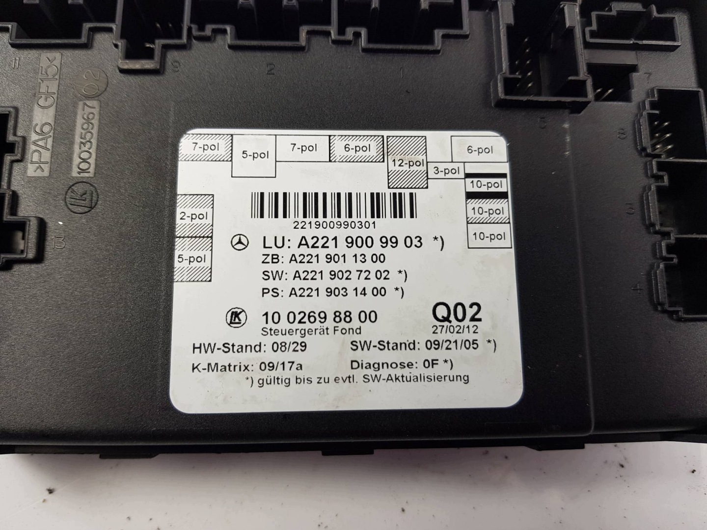 module A2219009903 MERCEDES S350 W221