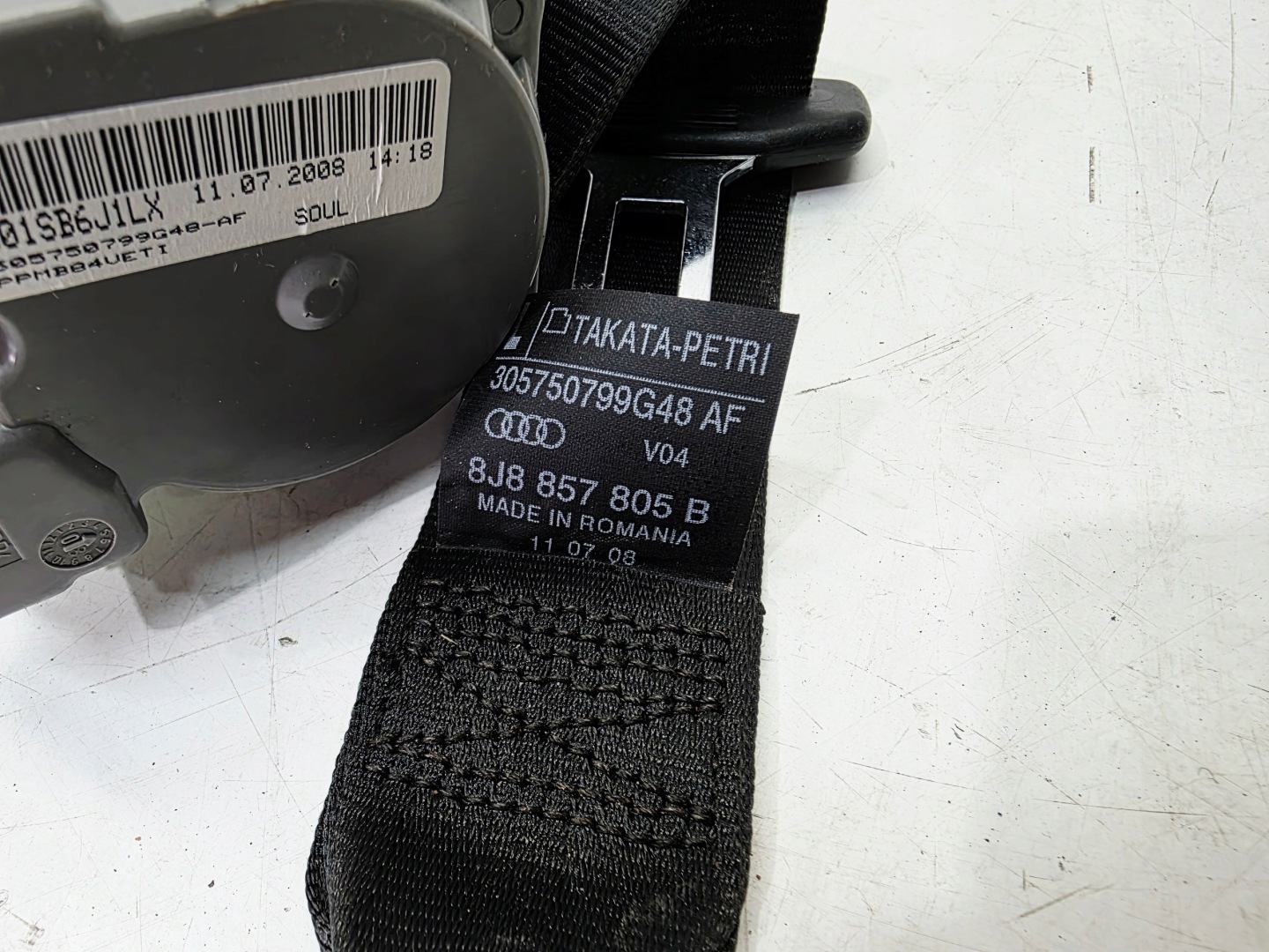 Gurten Sicherheits links heck AUDI TT 8J 8J8857805B schwarzer