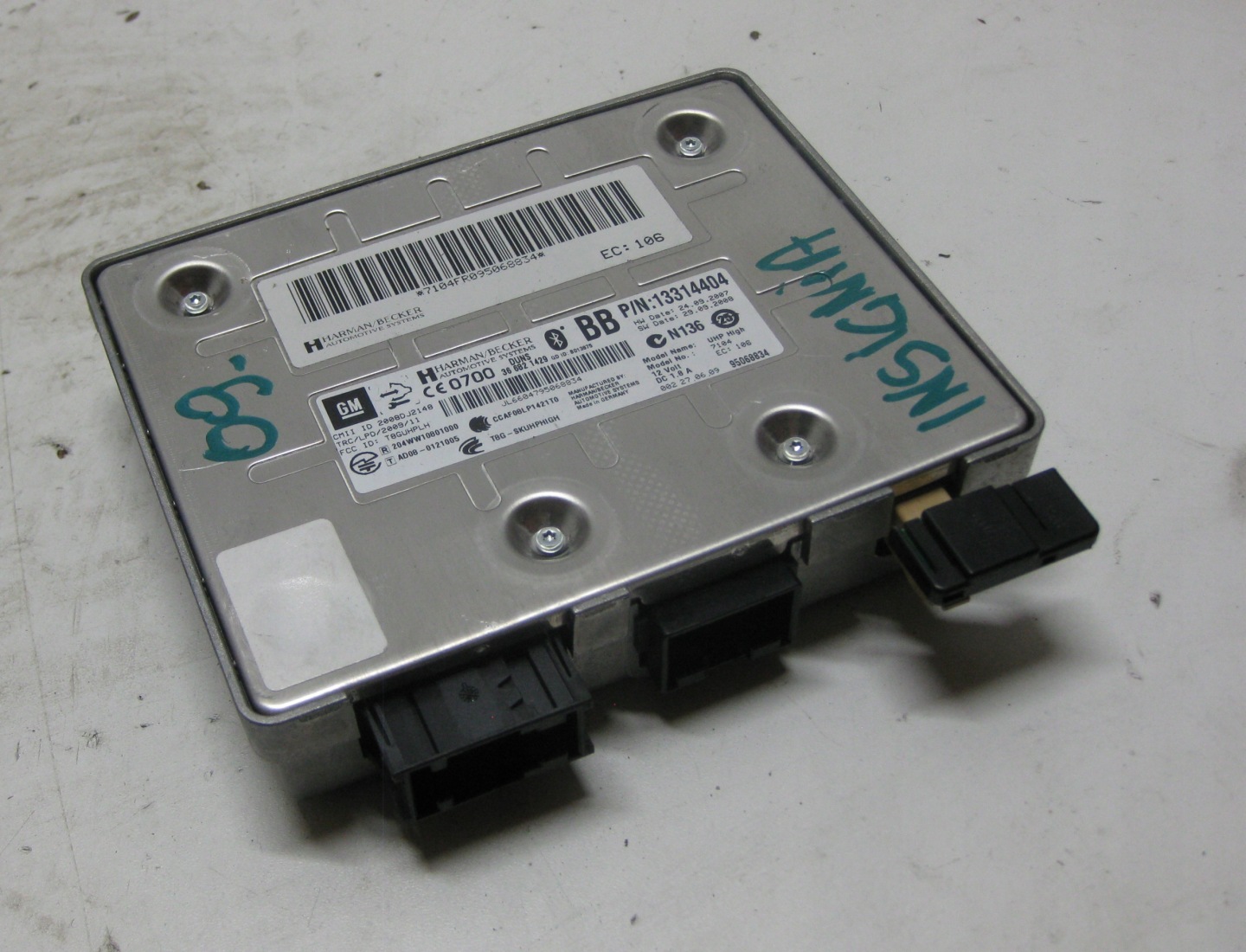 OPEL INSIGNIA 09R module control unit BLUETOOTH HARMAN BECKER 13314404