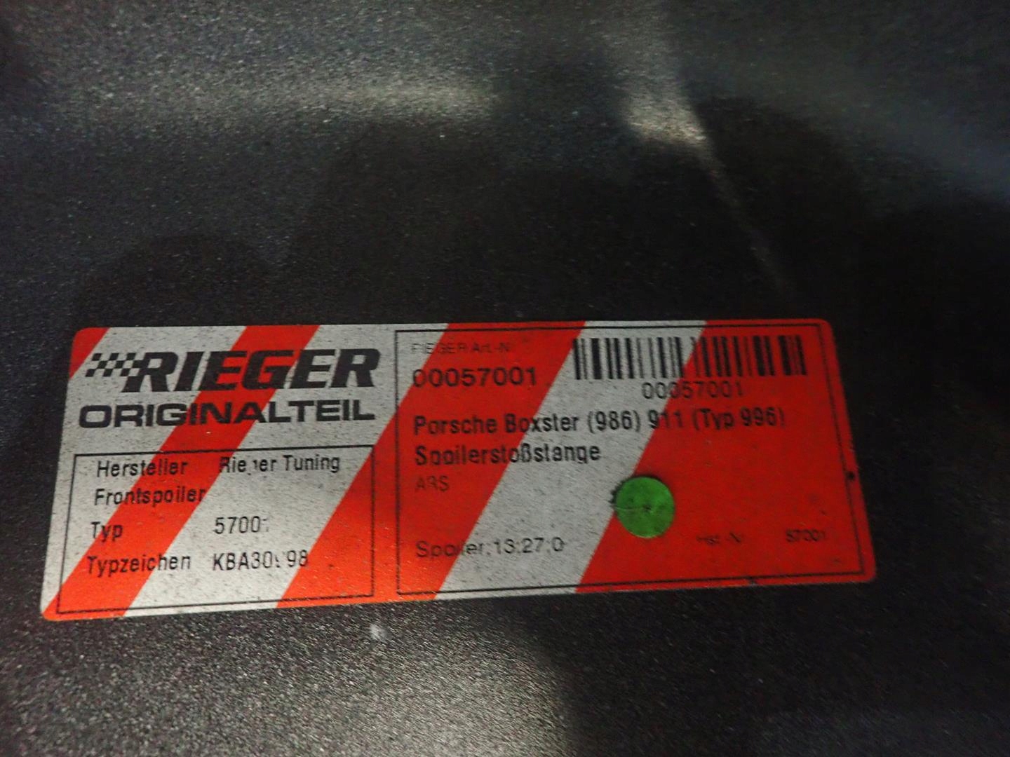 bumper front PORSCHE BOXSTER 986 911 RIEGER