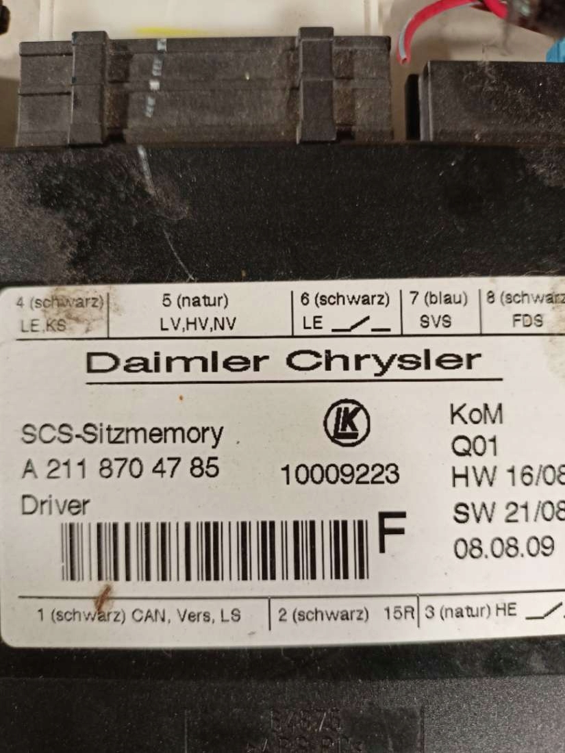 module control unit seat Mercedes ML W164 r2010