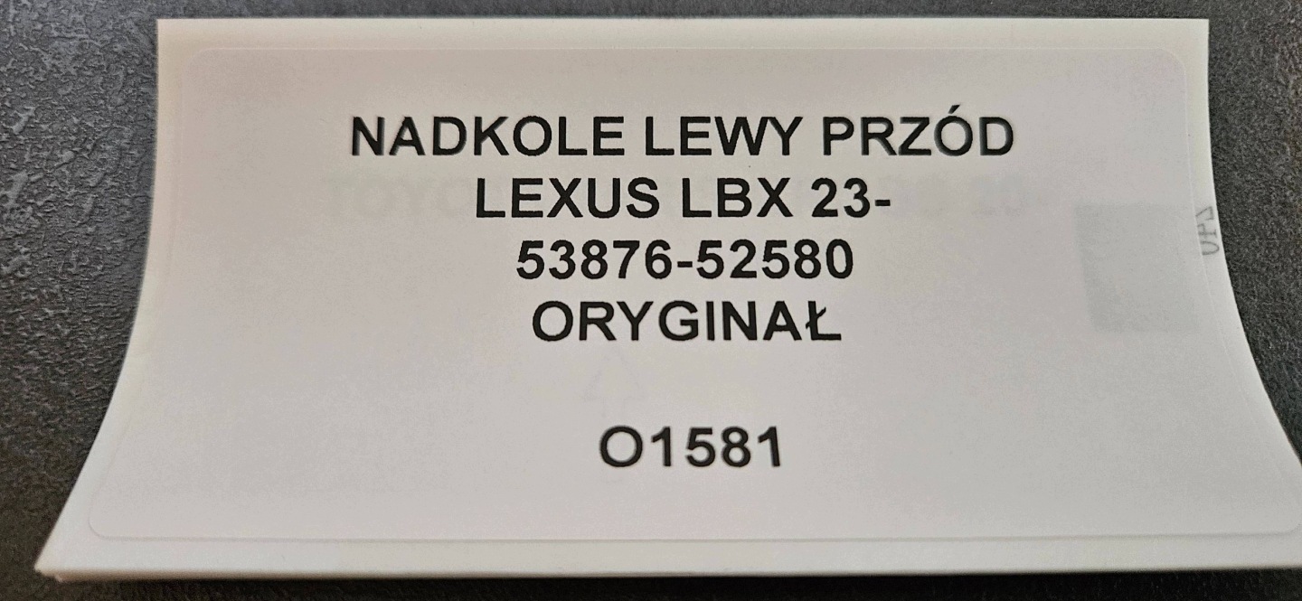 mudguard left front LEXUS LBX 23- original 53876-52580