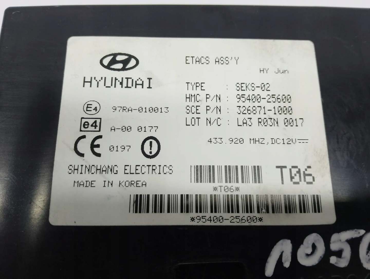 comfort control unit Hyundai Accent 9540025600
