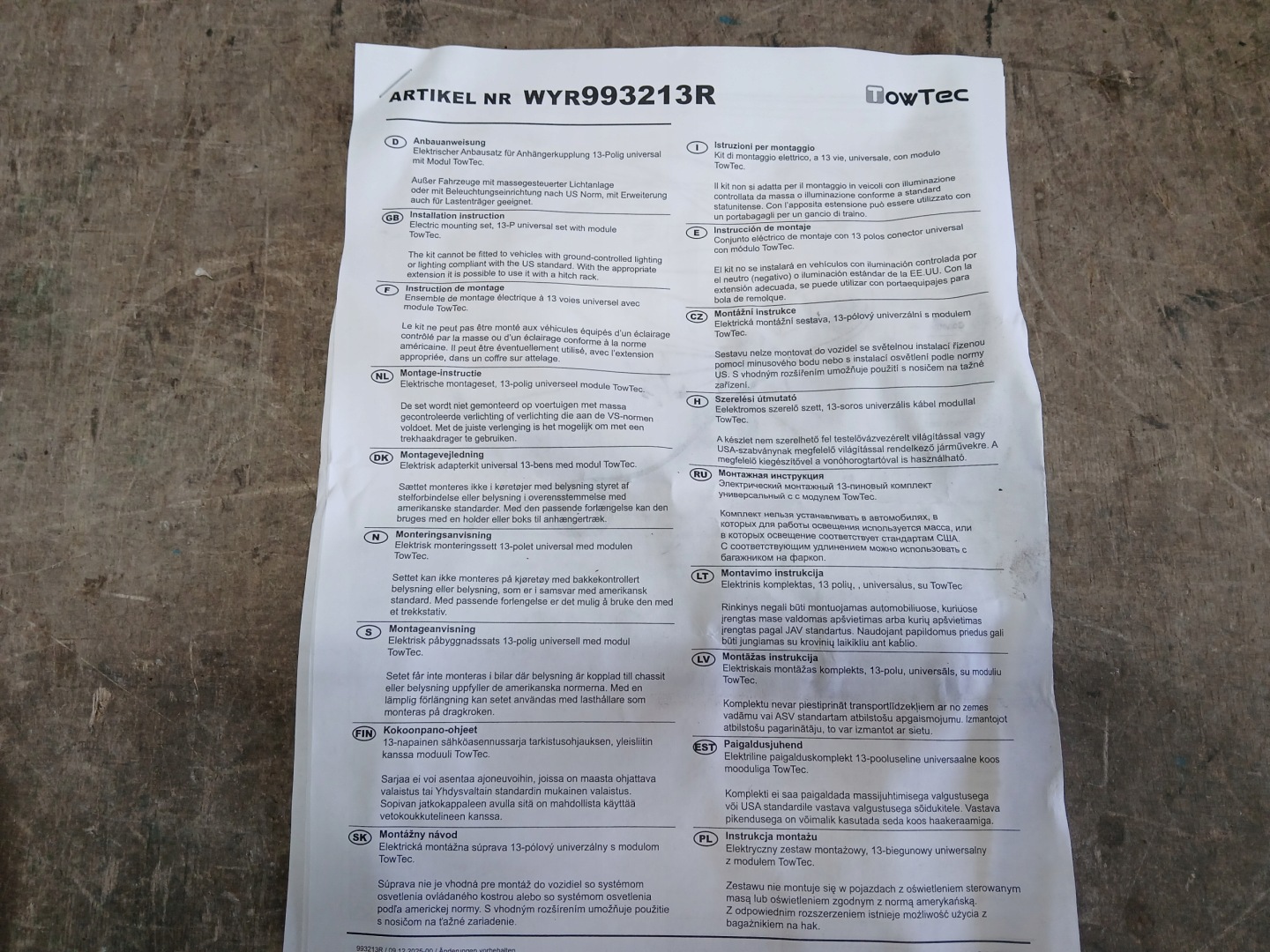 tow OPEL ASTRA K V 5 KOMBI 314490