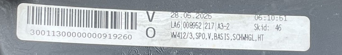 VW ID.7 ID7 2023- SPOILER doplněk lišta nárazníku předek 14A805903