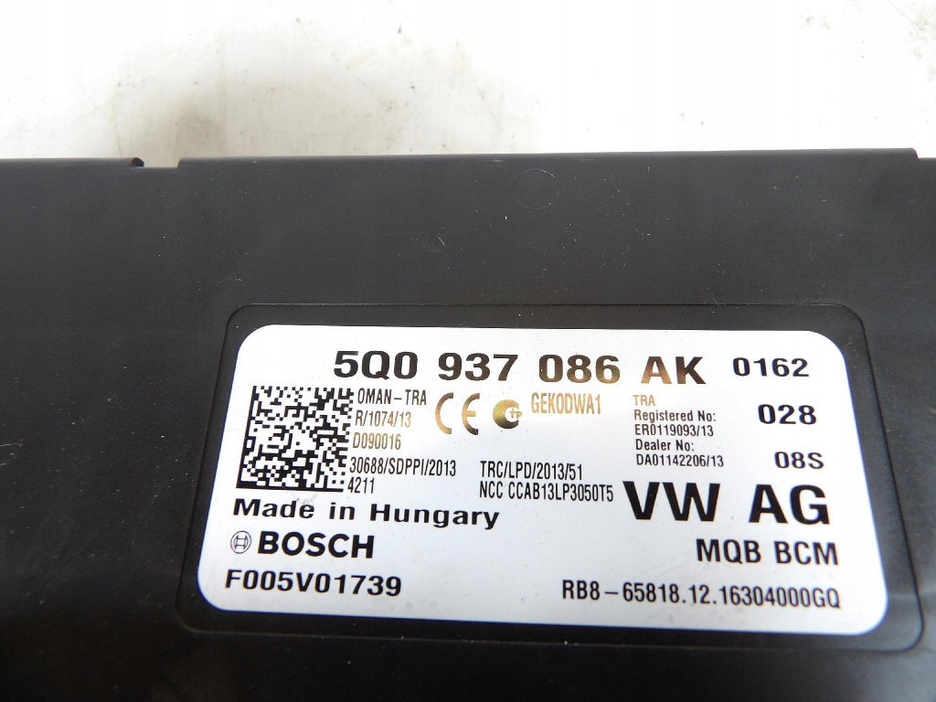 SKODA OCTAVIA III 3 Unité commande confort 5Q0937086AK
