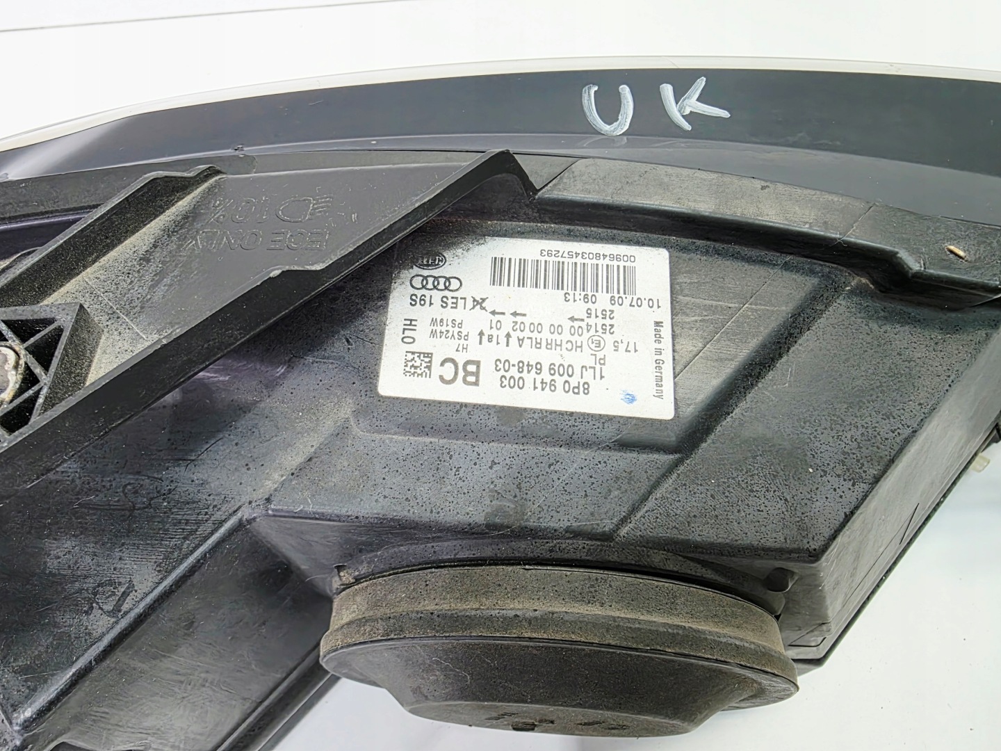 REFLEKTOR light left front AUDI A3 8P 8P0941003BC UK