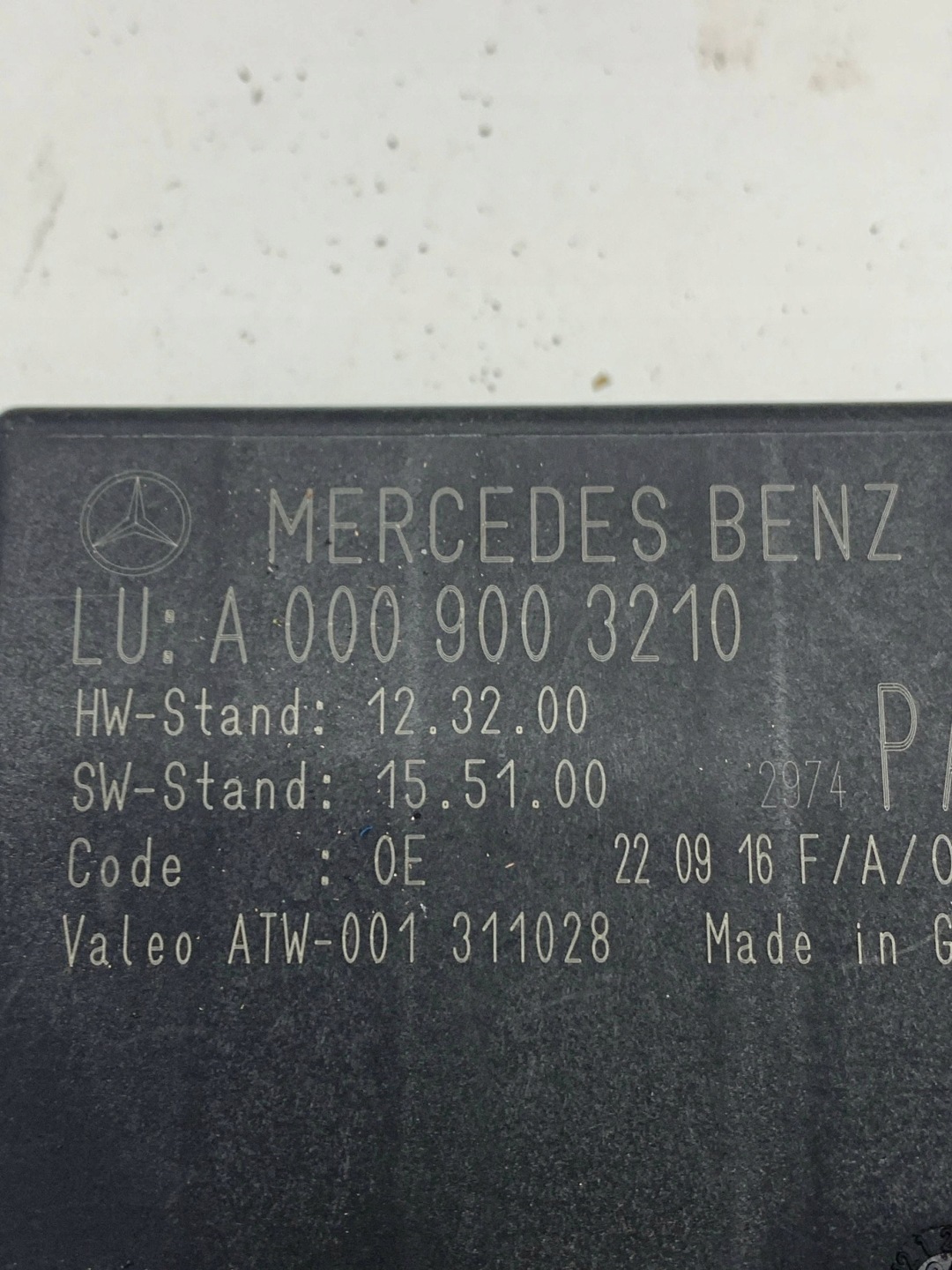 modulo Centralina parcheggio PDC A0009003210 MERCEDES W176 (2015-2018)