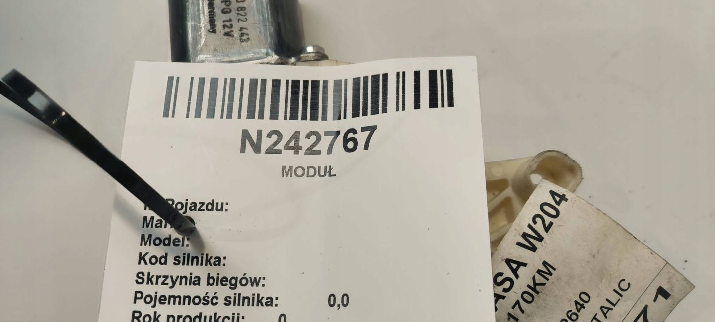 mini motor windows PT A2048200642 MERCEDES C-KLASA W204