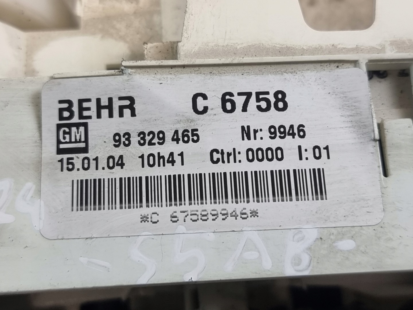 Unite commande clima Bouches buses OE 93329465 OPEL MERIVA A 04r