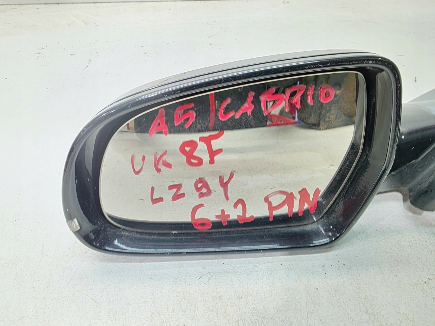 mirror exterior left AUDI A5 8T CABRIO 6+2 PIN LZ9Y UK