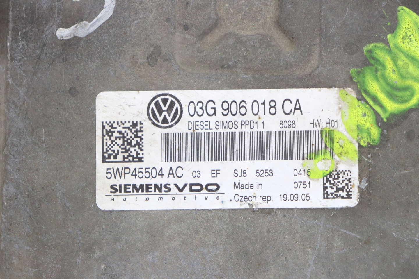 VW PASSAT B6 computer Centralina Motore 2.0 TDI 03G906018CA