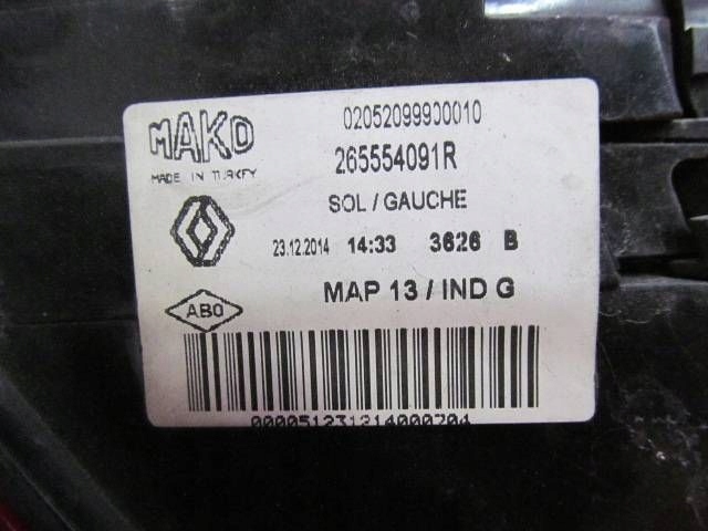 RENAULT CLIO 4 IV 2012-2015 NAROZNA DO Aile Feux phare Arrière Gauche 5D