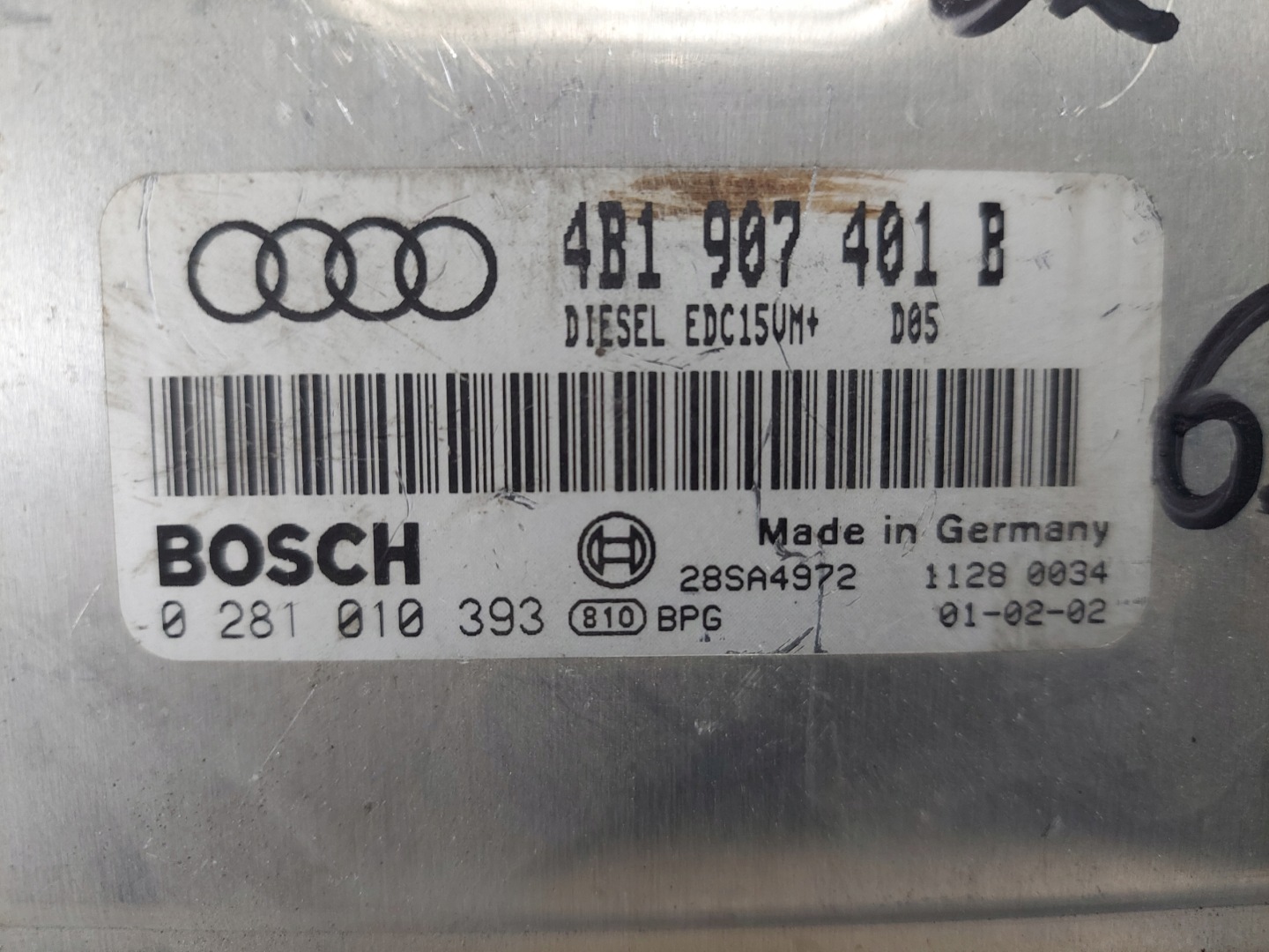 A6 C5 2.5 TDI 4B1907401B unité de commande électronique uce moteur