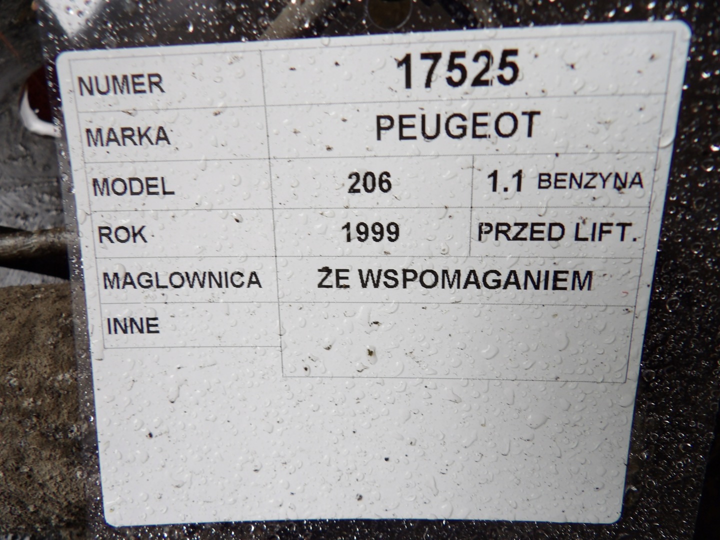 Peugeot 206 control 1,1B