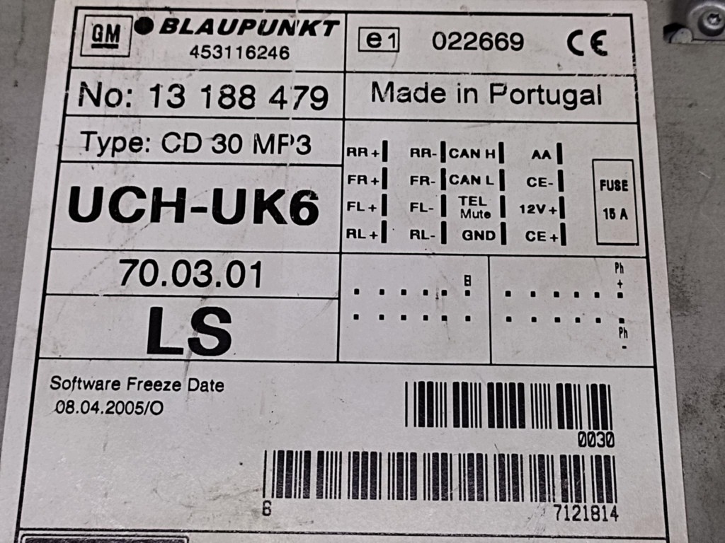 OPEL VECTRA C RADIO 13188479
