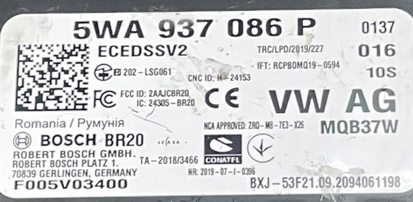 UNITÉ COMMANDE CONFORT VW SEAT SKODA AUDI 5WA937086P