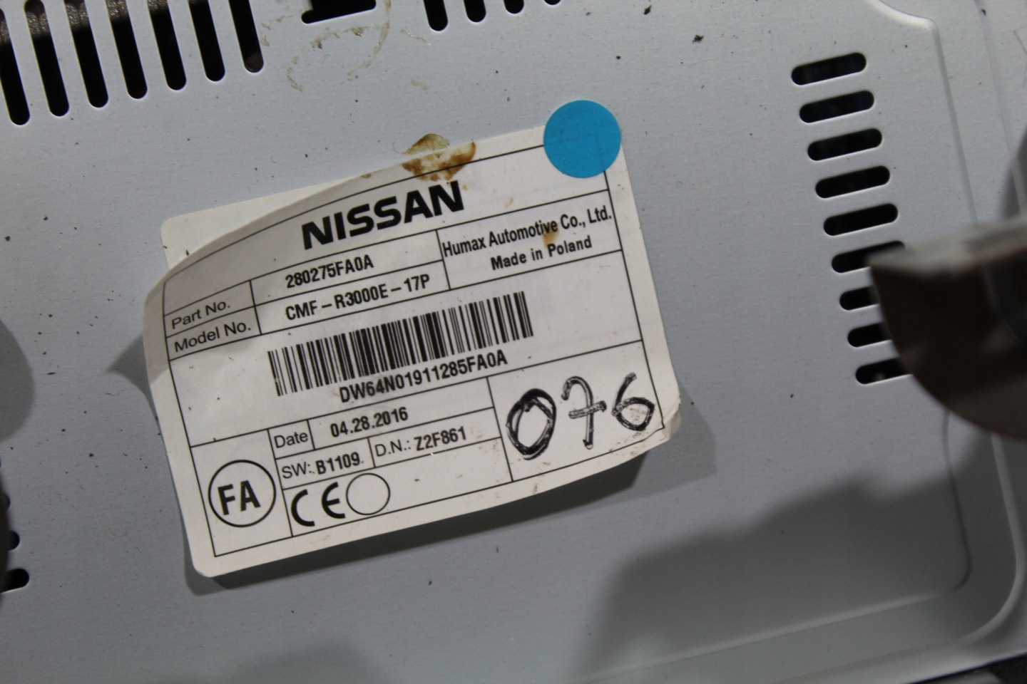 RADIO NISSAN MICRA V 5 K14 280275FA0A