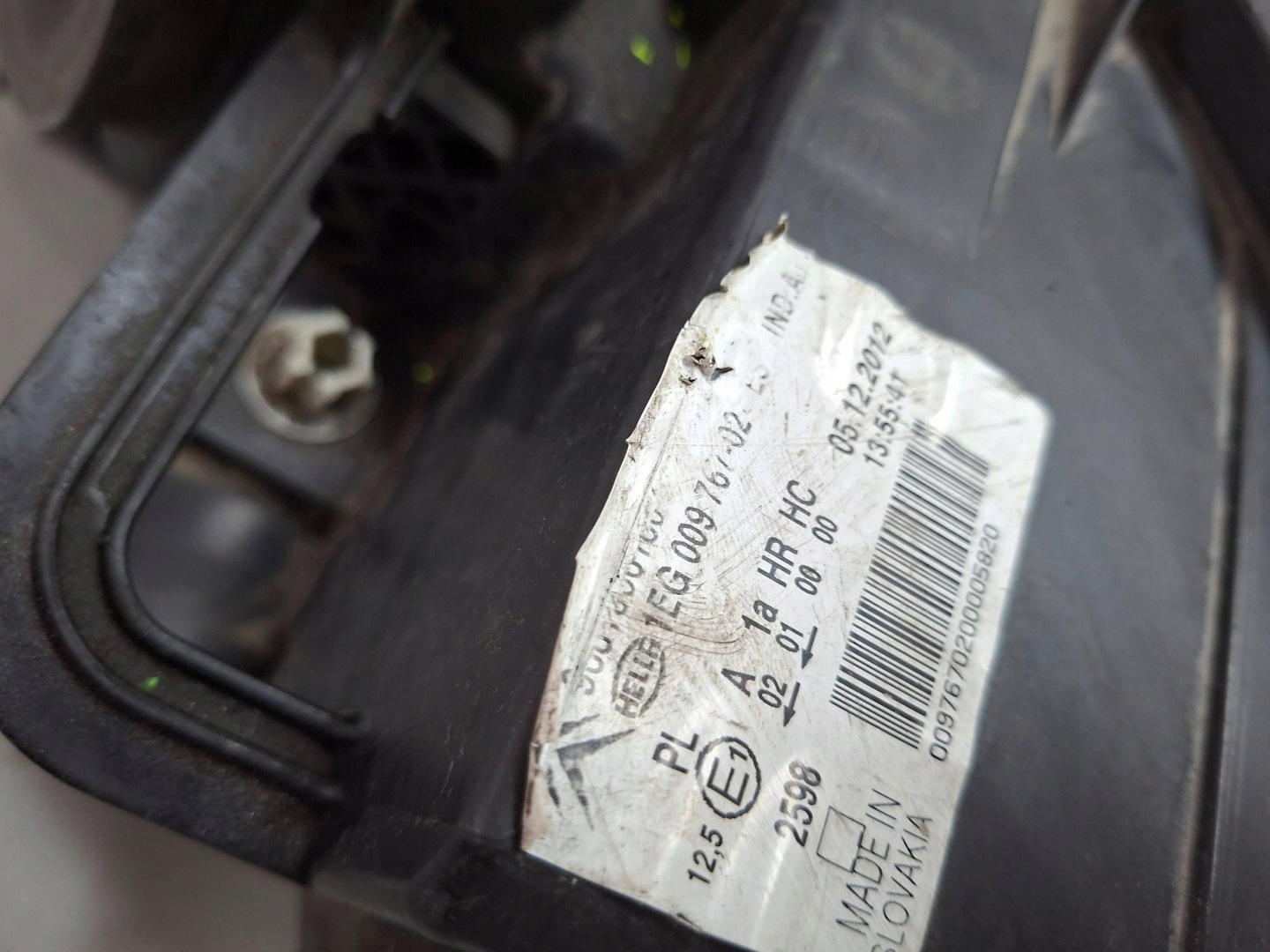 light front right CITROEN C3 PICASSO 2009