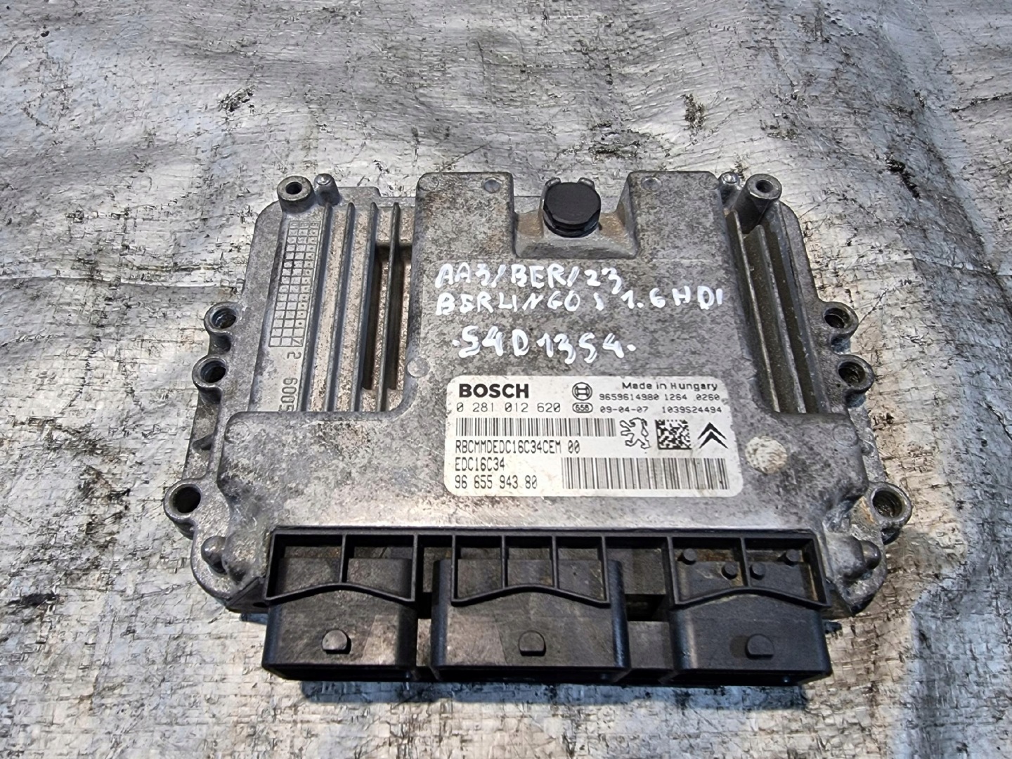 computer Centralina Motore BOSCH 0281012620 CITROEN BERLINGO e LIFT 1.6 HDI